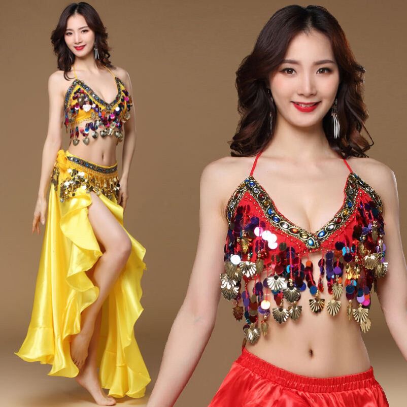 Belly Leather Dance Special Clothing Summer Sexy New Practice Costume Play Out Women Suit Indian Dance Dance Bra Dress
