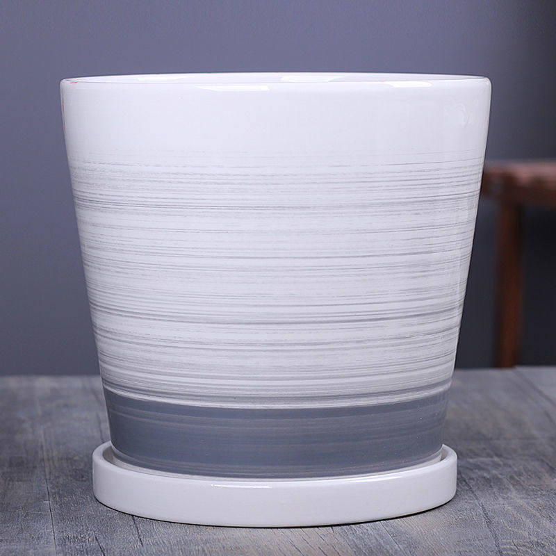 40cm ceramic flower pots European-style high style special large number flower pot ceramic large number clear cabin with depository balcony green planting hanging land