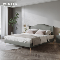 Winter bear Imaginary designer light extravagant modern double cloth art bed minimalist master bedroom with big bed Nordic soft bag tech bunk bed