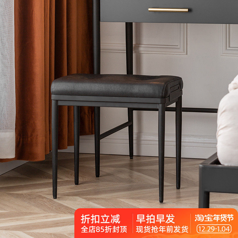 Home Nordic Simple Square Stool Sofa Stool Makeup Stool Changing Shoe Stool Makeup Stool Dressing Table Soft Bag Stool Light Luxury