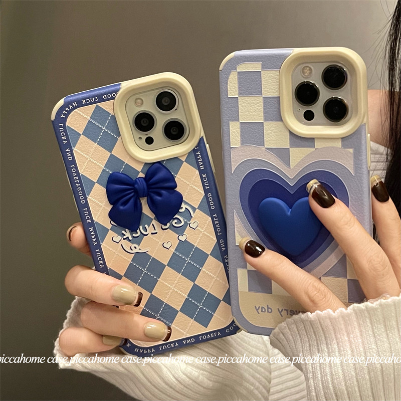 Suitable for Apple 13 shell Klein blue love bow iphone12promax female personality Japan and South Korea