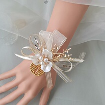Bridesmaid wrist flower bride advanced sense new Moren wreath Super fairy sisters hand flower bride hipster bracelet marriage
