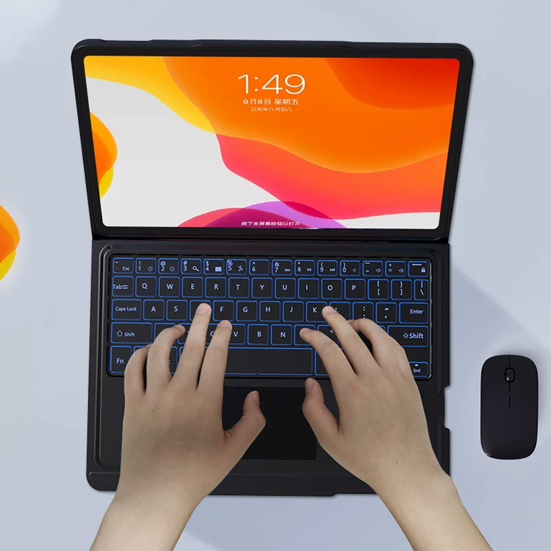 IPad touch AIR2 интегрированное магнитное всасывание 9,7 дюйма 5-го поколения A1822/A1673 Bluetooth клавиатура новый A1566 защитный комплект перо чехол