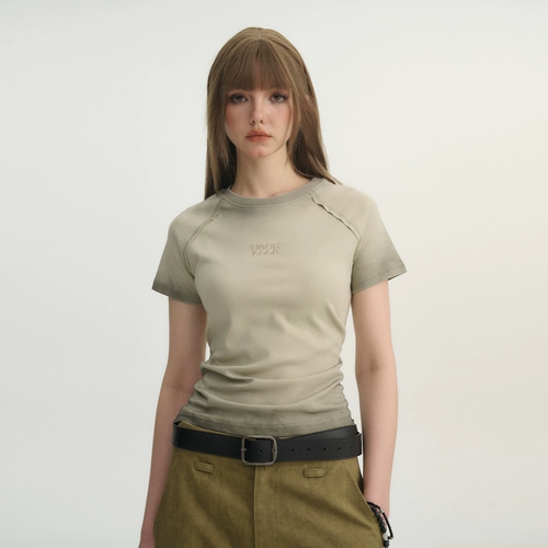 Ретро базовая приталенная короткая летняя футболка с коротким рукавом, в американском стиле, 2024 года