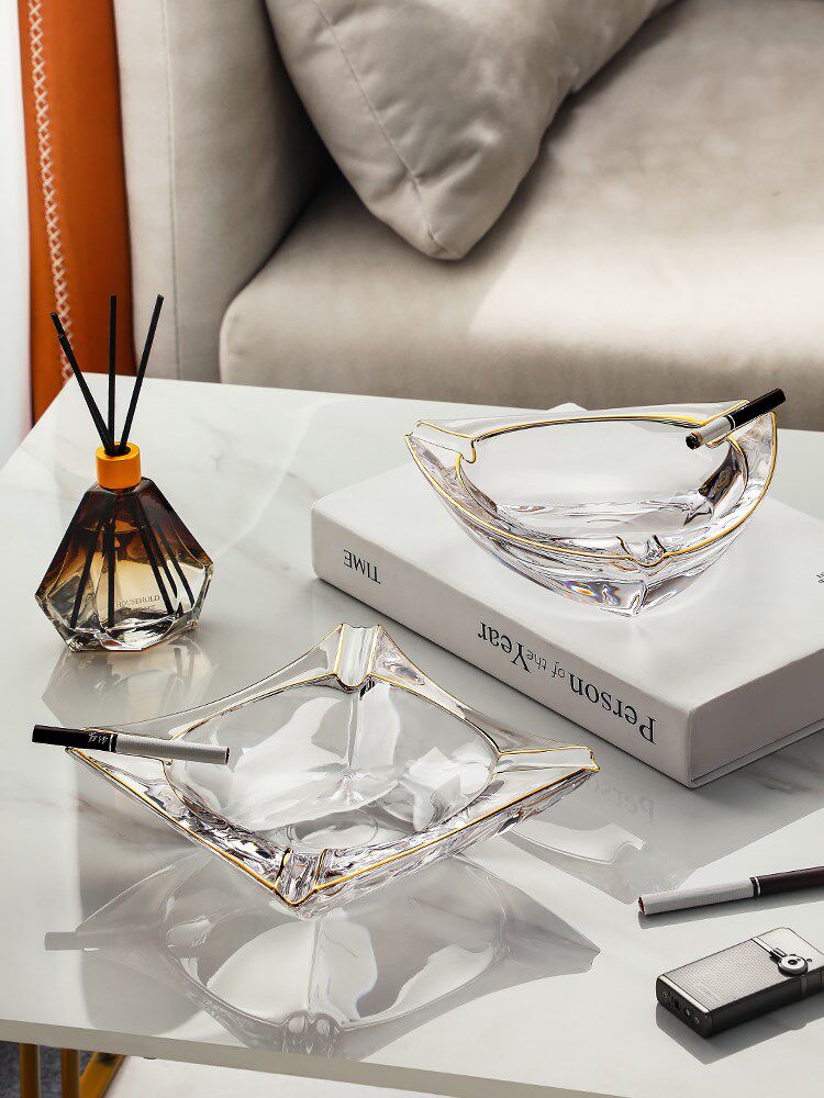 Light extravaganza Ashtray Creative Personality Trend Home 2021 sketch glass upscale big number office Living room swing piece