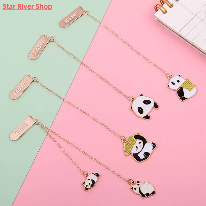 Kawaii pandа металлические закладки подвеска Закладки для книг Креативные Студ