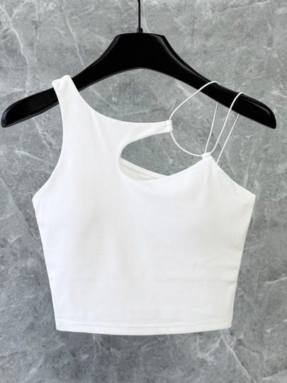 Empfohlene High-End-Yoga-Weste für Damen, Sommer, mit Brustpolster, 2025, neu, weiß, sexy, schöner Rücken, schnell trocknend, Pilates