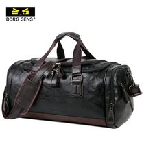 borggens travel bag mens large capacity business handbag short travel leather bag fashion trend fitness bag