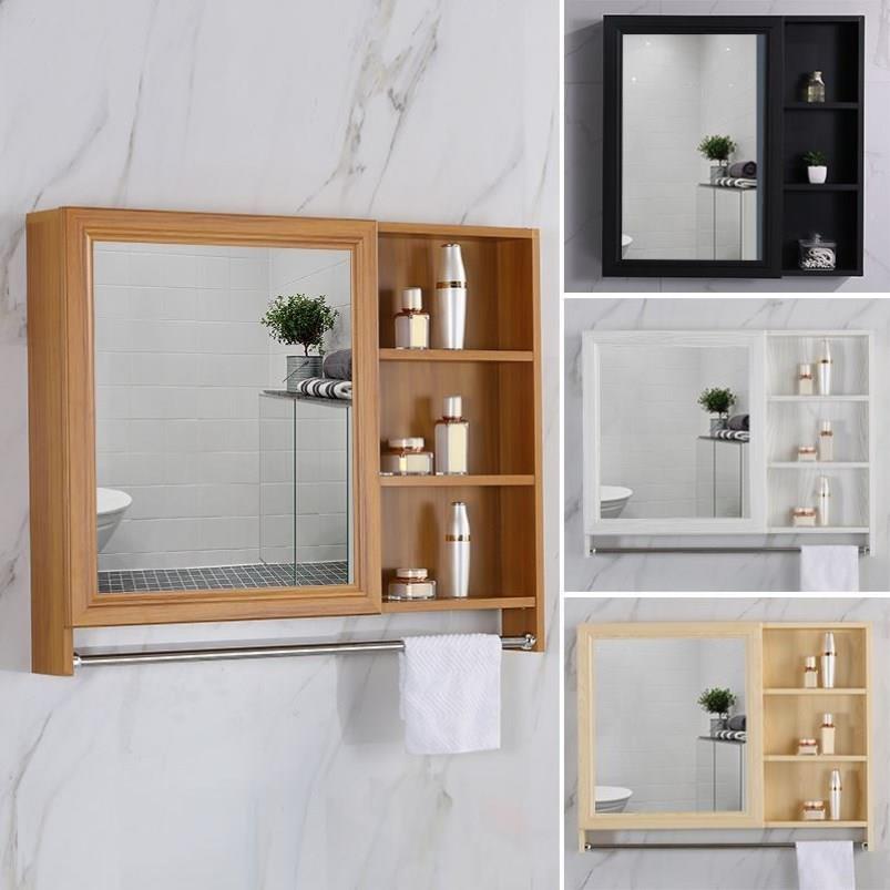 Mirror storage integrated wall-mounted bathroom wash rack wall-mounted bathroom mirror cabinet storage box combination modern