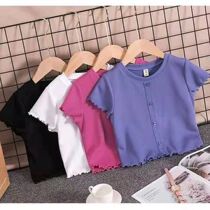 2022 Summer new girl short sleeve T-shirt CUHK Scout 100 Lapped Loose Body Shirt Child Short blouse T
