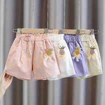 Girl shorts outside wearing 2022 new summer clothes CUHK Scout little girls summer 100 hitch jeans thin wave