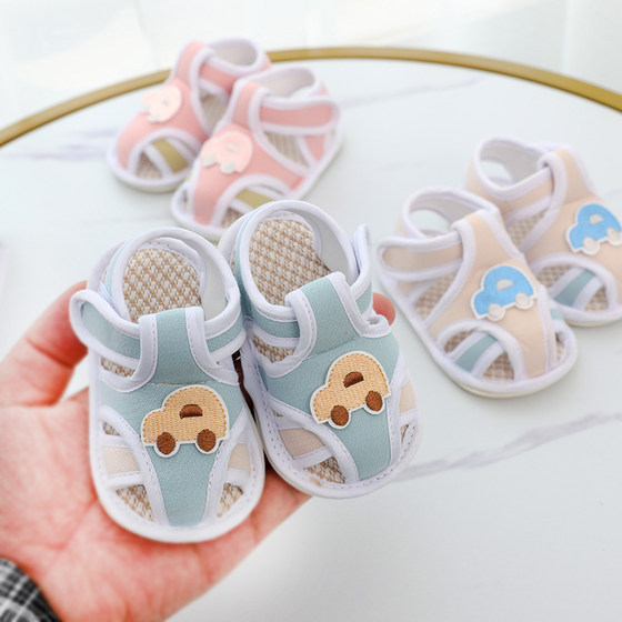 Summer 0-1 year old baby's pre-step shoes 6-12 months breathable and comfortable soft bottom non-slip baby sandals for men and women