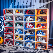 AJ Sneakers shoe box transparent storage box anti-oxidation side open magnetic suction shoe cabinet drawer type single shoe box