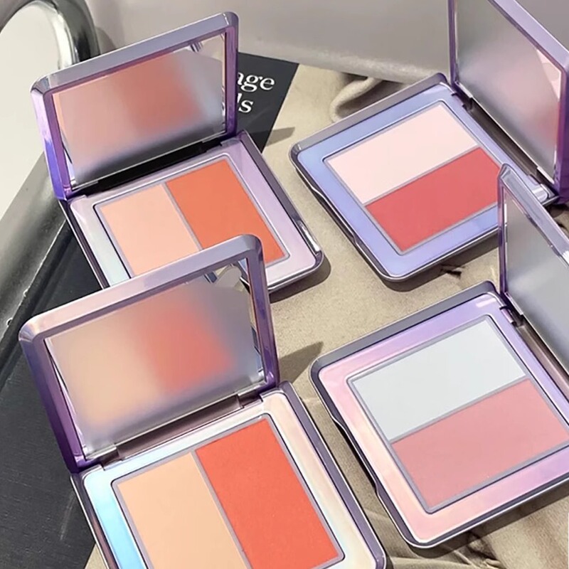 Flippedbeauty Fuli Pudue Cashmere Two-Tone Blush Highlighter Matte Blush Blue Blush Purple Flippedbeauty Fuli Pudue Cashmere Two-Tone Blush Highlighter Matte Blush Blue Blush Purple