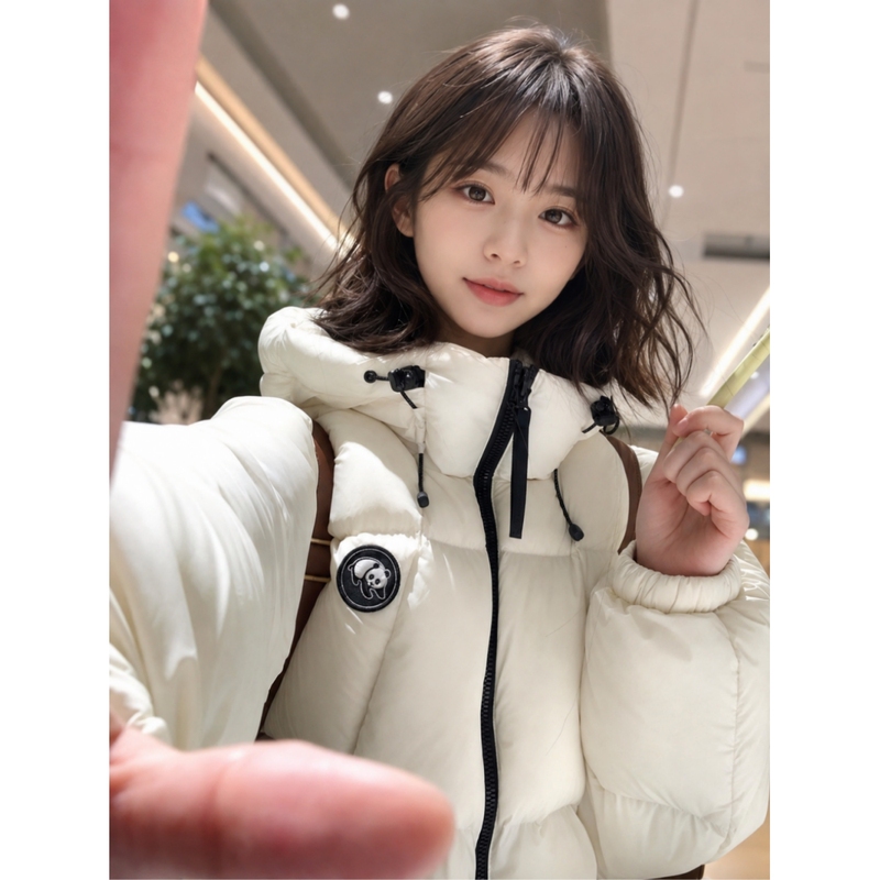 White Short down Jacket for Women 2026 Winter New Thickened Puffer Jacket Warm Hooded White Duck down Couple Coat