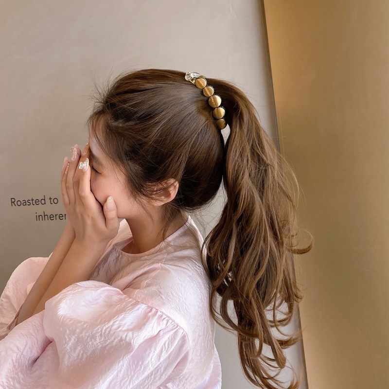 Banana clip small number of hairless haircut ponytail hair clip 2021 Summer new Korean temperament hairpin shark crossclip