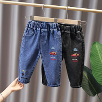 Boy Jeans 2022 Spring Autumn Clothing New Children Embroidered Car Male Baby Pants Boy Handsome Gas Casual Pants