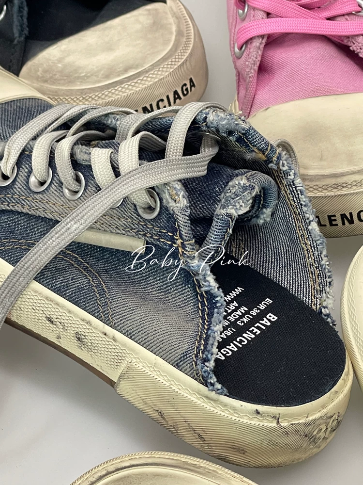 [Baby Pink] Balenciaga/Paris Family как старый нищий холщовые туфли ретро грязная обувь