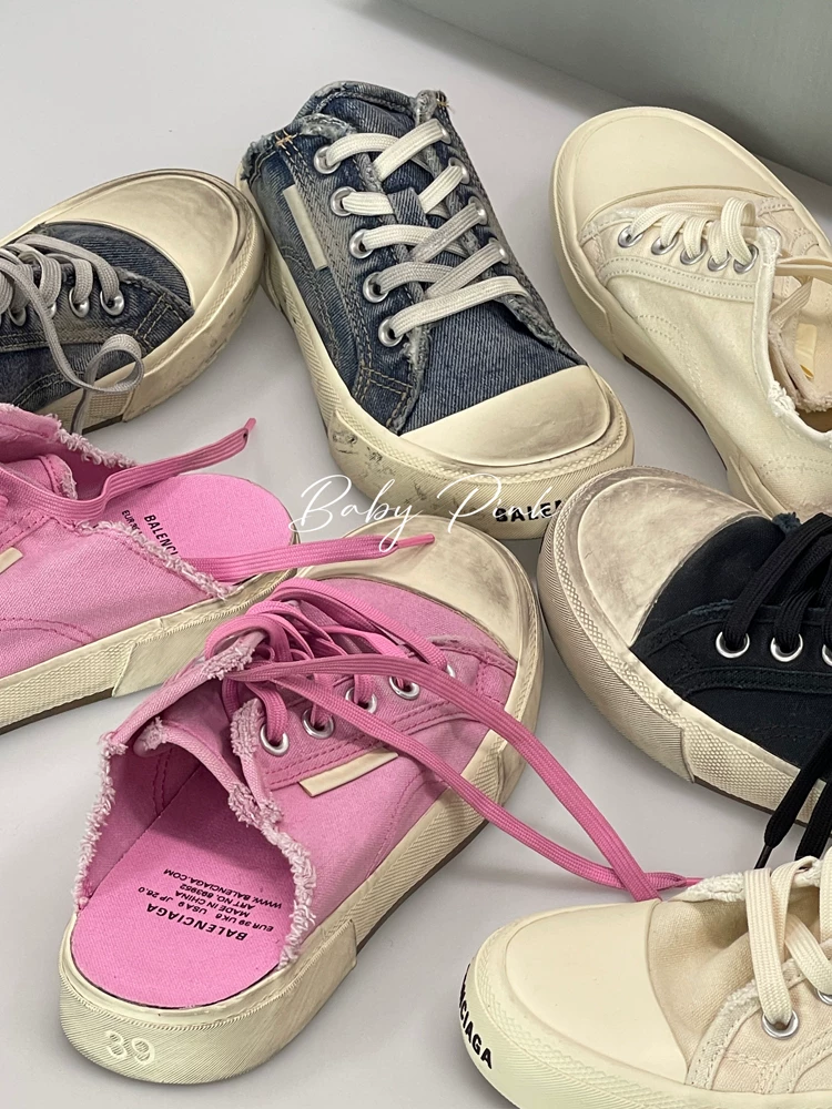 [Baby Pink] Balenciaga/Paris Family как старый нищий холщовые туфли ретро грязная обувь