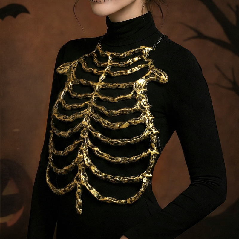 New Halloween Skeleton Hollow-Out Skeleton Cosplay Skeleton Props for Performance Party Dress-Up