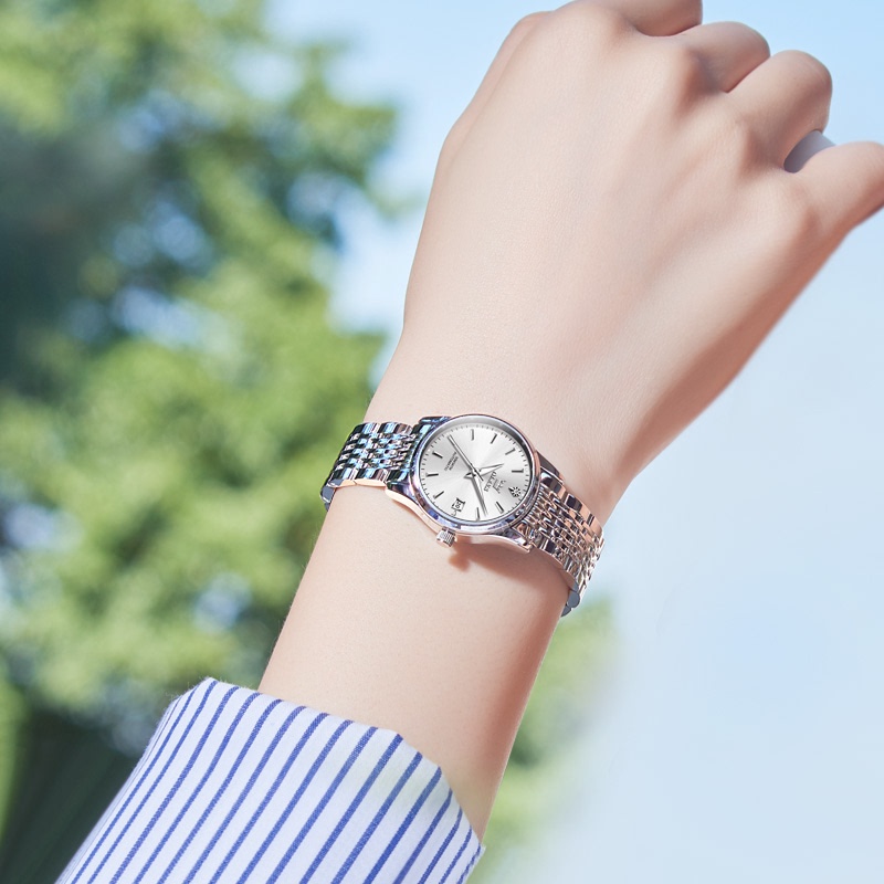 Swiss Genuine Brand Women's Automatic Mechanical Watch, Ultra-Thin, Fashionable, Luminous, Elegant and Stylish