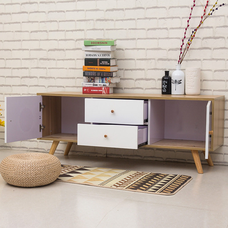 Simple and modern light luxury TV cabinet modern white paint combination TV cabinet small apartment living room furniture 186