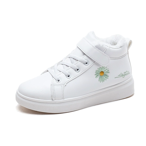 Зимняя высокая спортивная обувь на липучке, флисовые сапоги, в корейском стиле, мягкая подошва