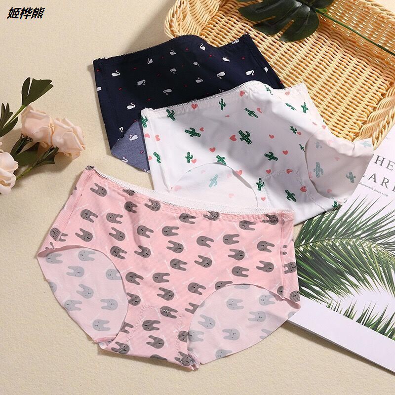 Underpants female ice rink in waist-free Girl Sexy cute One-piece Breathable Pure Cotton Crotch Triangle Pants Thin