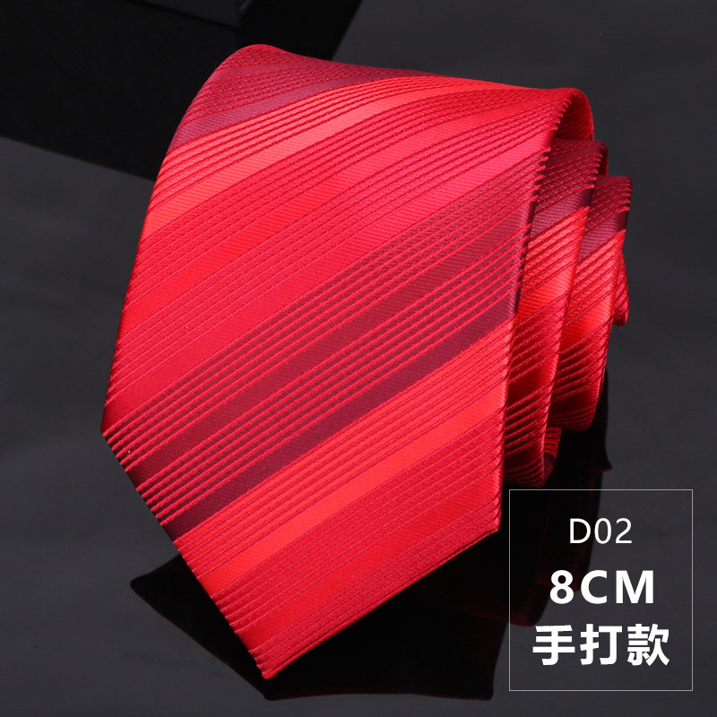 Red Tie for Men, Formal Fashion Burgundy Men's Tie for Wedding, Groom, Light Luxury Korean Style Trendy Suit Hand-Tied