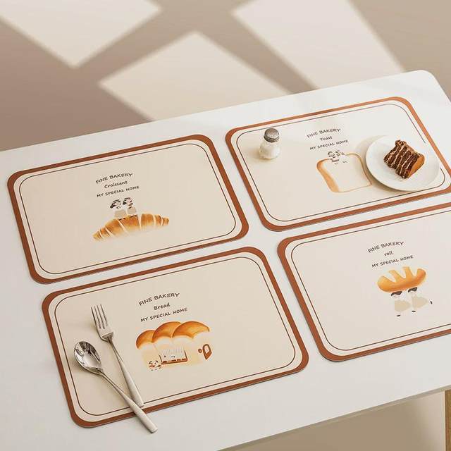 Special Baking House Series High-value Original Leather Placemat Exquisite Oil-proof Waterproof Insulation Pad Oval Desktop Pad