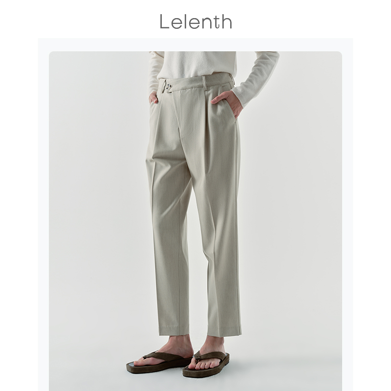 Lelenth Blazers Spring & Autumn 2022 High-rise Slim Cropped Pants Silhouette Slim Women's Hanging Casuals