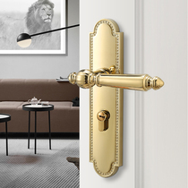 Bedroom Door Lock Eurostyle Indoor Golden Room Door Lock Magnetic silent American home wood door lock New Chinese door handle