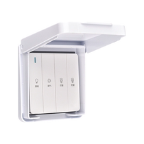 Adhesive ultra-thin bathroom heater switch splash-proof box adhesive bathroom 86-type socket waterproof cover waterproof box socket cover
