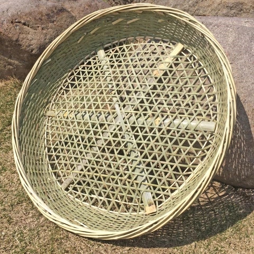 Sieve sieve bamboo household bamboo sieve with holes bamboo filter hand-woven drying round dustpan bamboo products agricultural