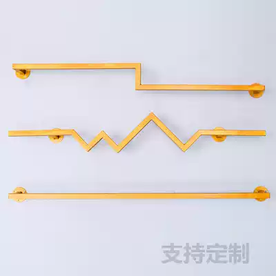 Golden women's children's clothing Wall clothing store display shelf wall hanging wall hanging clothes rack