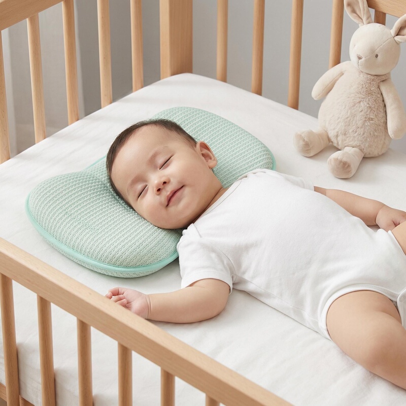 Airetini Baby Shaping Pillow, Dual-Directional Shaping and Neck Protection, Two-In-One, Breathable, Washable Baby Shaping Pillow