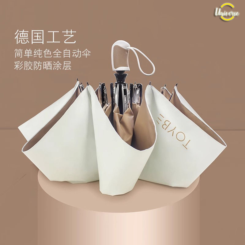 ドイツ製全自動伸縮傘 色付き接着剤 ダブル 学生 晴れ 雨兼用 日傘 日焼け止め 紫外線対策 女性
