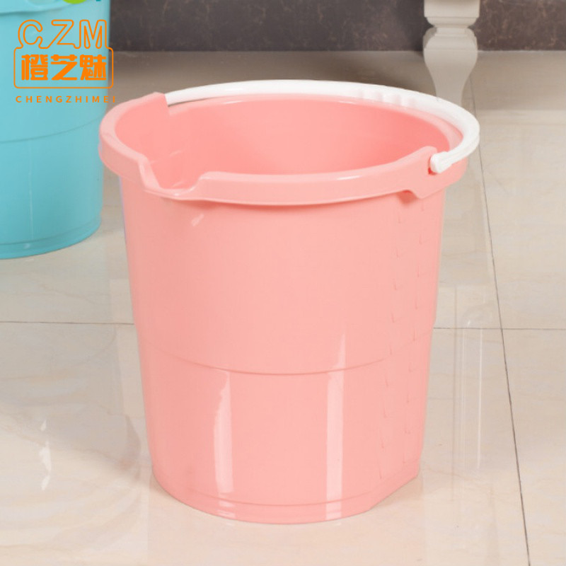 Laundry Bucket Large Number Home Dorm Bath Tub With Mouth Portable Bucket Car Wash Bucket Thickened Car Wash Round Plastic Bucket