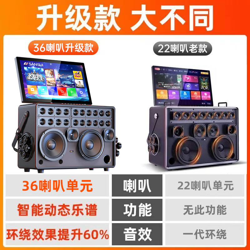 Shanshui Square Dance Audio System with Display Screen Outdoor Karaoke Home Ktv Speaker Set All-In-One Singing Machine 2025 Model