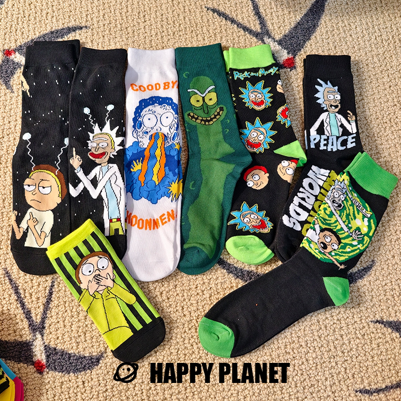 Rick and Morty Mission-Themed Cartoon Personality Mid-Calf High-Top Socks for Men and Women Rick and Morty Mission-Themed Cartoon Personality Mid-Calf High-Top Socks for Men and Women