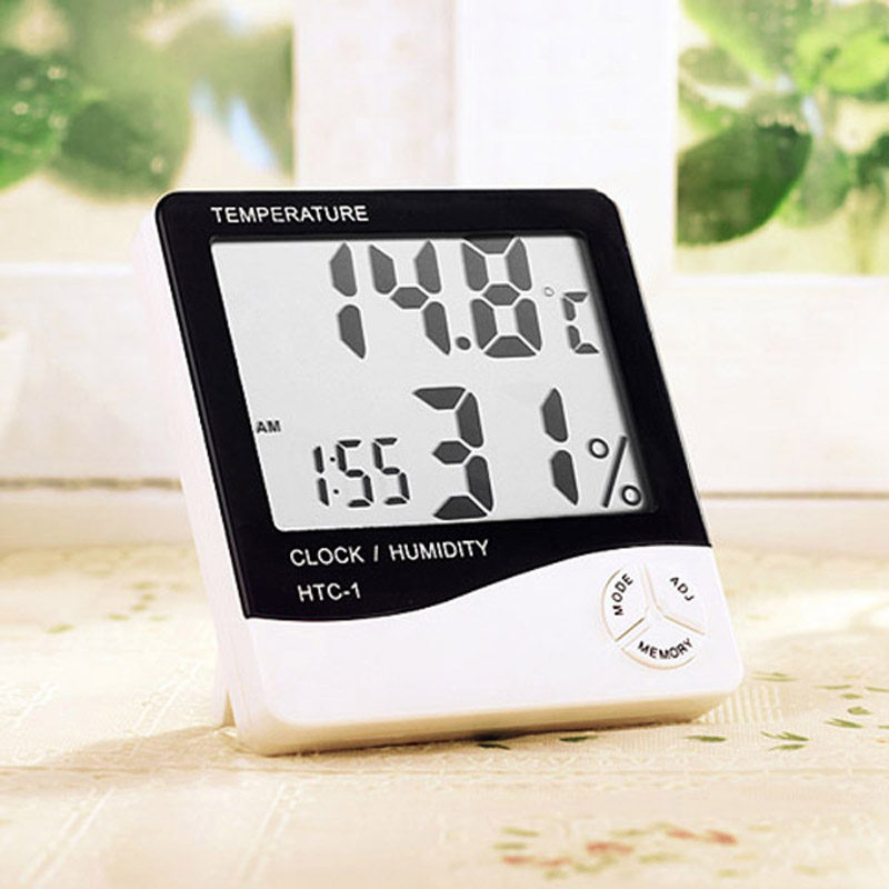 (NOYA)24 Province Small Animal Feeding Accessories Constant Temperature Electronic Temperature Hygrometer Electronic Alarm Clock