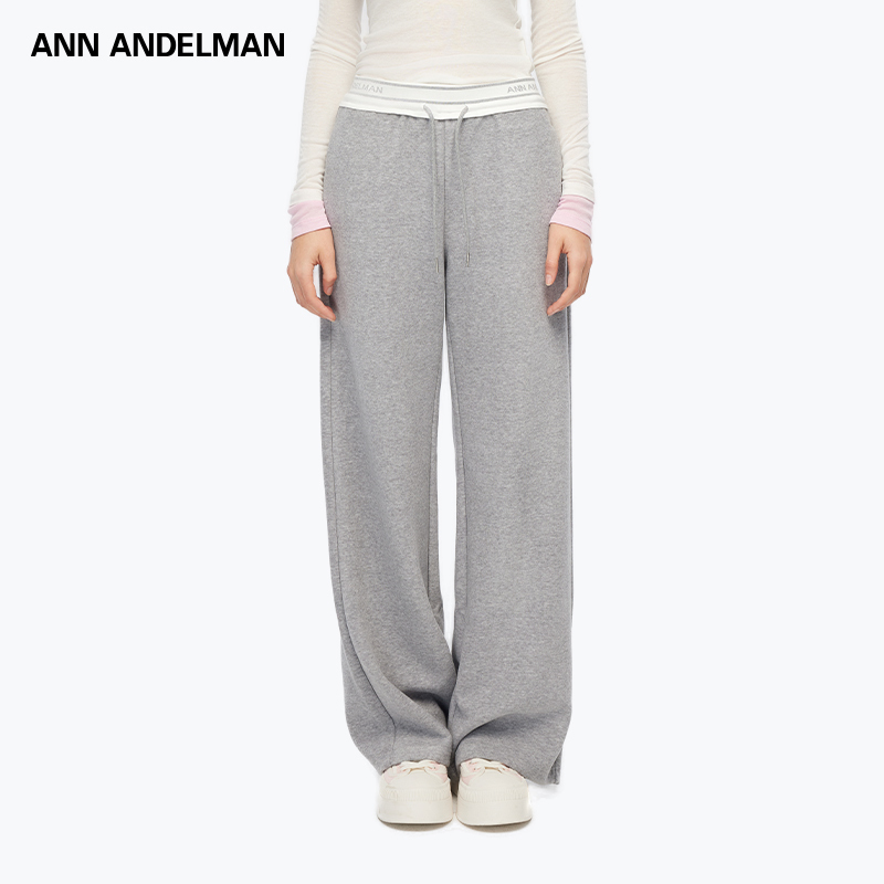 Ann Andelman Official Direct Sales Commuter Wide-Leg Casual Sports Sweatpants High-Waisted Drawstring Straight Gray Pants Ann Andelman Official Direct Sales Commuter Wide-Leg Casual Sports Sweatpants High-Waisted Drawstring Straight Gray Pants