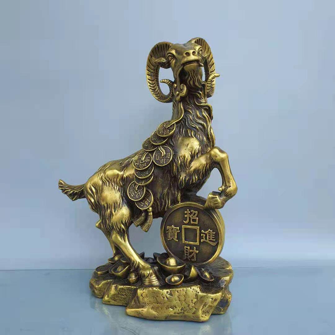 純銅金錢羊銅羊擺件生肖羊聚寶盆羊福羊家居酒柜辦公室桌面裝飾品|裝飾擺飾|ETMall東森購物網