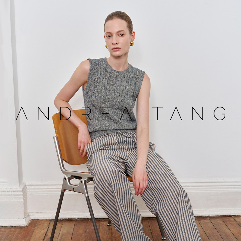 Andrea Tang｜Vest Maura｜Vintage Colorful Floral Yarn Paper Yarn Cotton Round Neck Sleeveless Knit Top