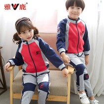 Primary school Childrens school uniforms Spring and autumn style suit Kindergarten uniforms Childrens sports clothes English Lent Three sets Customized