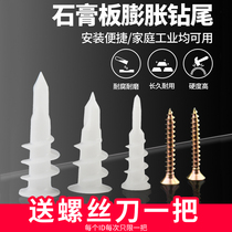 Gypsum board drill tail plastic expansion screw screw screw-in nylon anchor plug expansion tube rotary cross expansion bolt