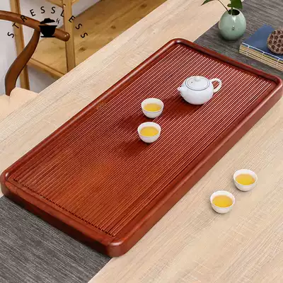 Whole piece of pear solid wood tea tray rectangular log household large tea table drainage tea tray kung fu tea set Tea Sea