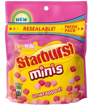 American Starburst mini Gummies Starburst Cherry strawberry watermelon sour fudge 226 8g