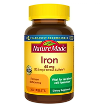 United States: Nature Made IRON 65mg IRON supplement * schistosomiasis * blood 180 tablets