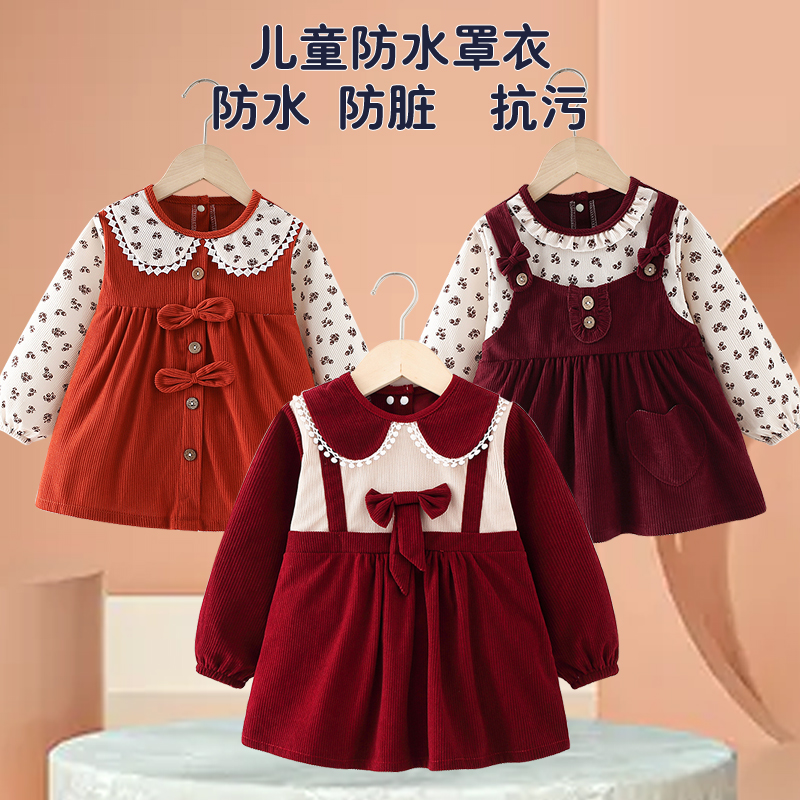 Baby girl smock outer wear princess dress autumn and winter baby